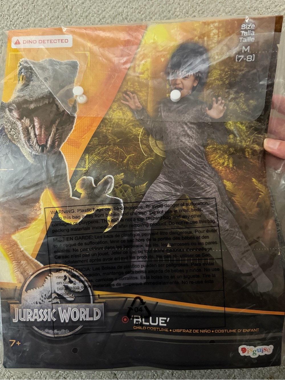 Child Dinosaur Costume - Gray (Size M)